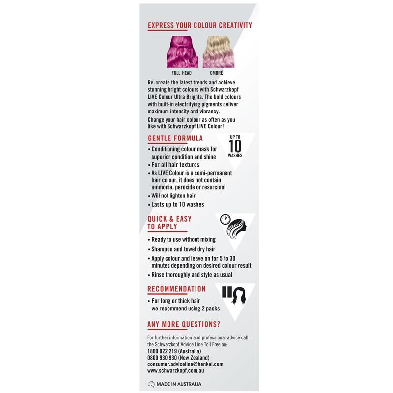Schwarzkopf LIVE Colour Ultra Bright's Shocking Pink 75ml