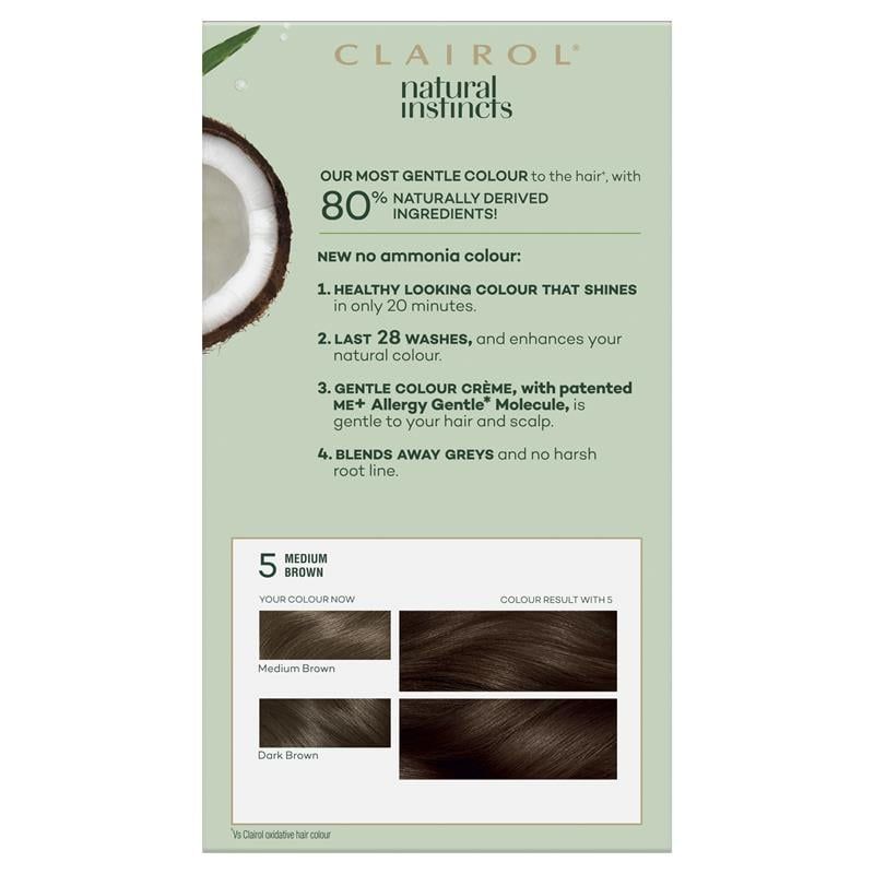 Natural Instincts 5 Hazelnut, Medium Brown Thuốc nhuộm tóc bán vĩnh viễn