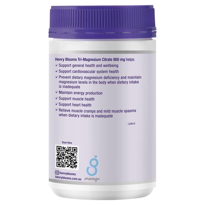 Henry Blooms Tri-Magnesium Citrate 900mg 150 viên nang đóng gói số lượng lớn