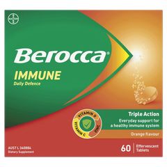 Berocca Immune Daily Defence Orange 60 Viên Sủi Bọt Size Độc Quyền