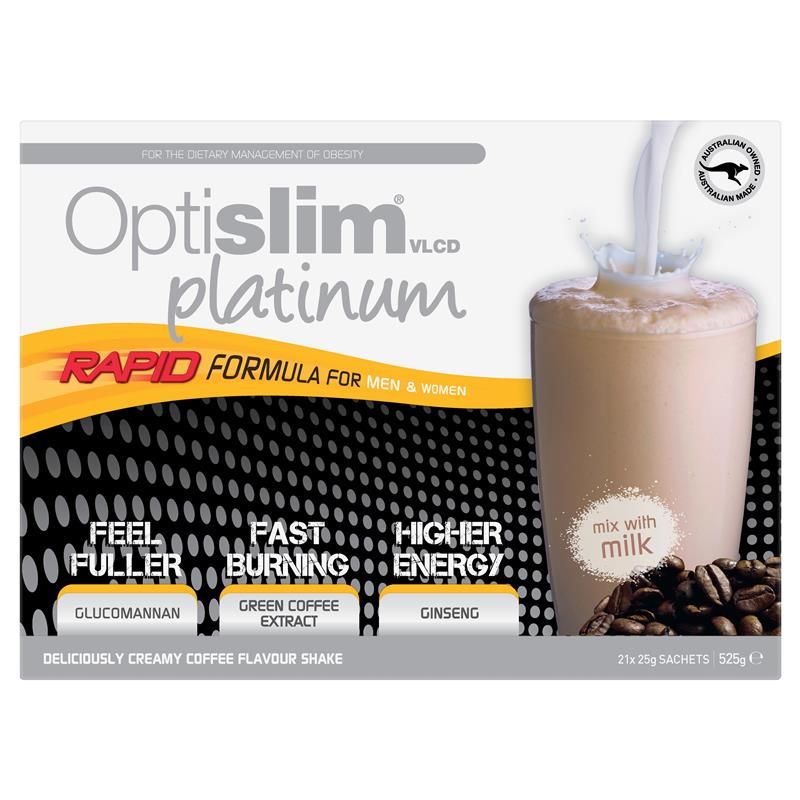 Cà phê lắc Optislim VLCD Platinum 21x25g Gói