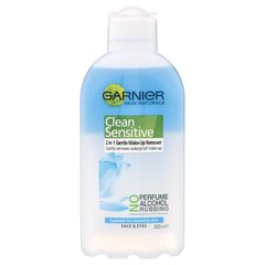 Nước tẩy trang mắt và mặt Garnier Clean Sensitive 2 trong 1 không thấm nước 200ml