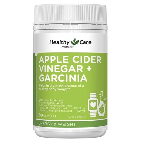 Giấm táo Healthy Care + Garcinia 90 viên nang