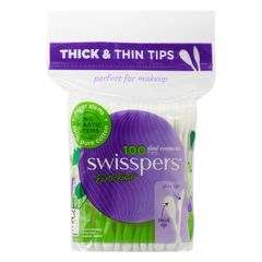 Đầu tăm bông mỹ phẩm Swisspers Earth Kind có thân giấy gói 100 cái