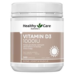 Vitamin D3 Healthy Care 1000IU 500 Viên Nang