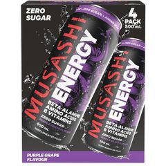 Nước tăng lực nho tím Musashi 500ml x 4 gói