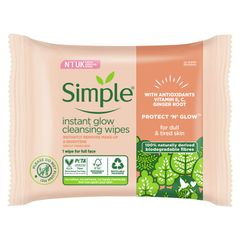 Khăn lau mặt Simple Micellar Instant Glow Facial Wipes 20 miếng