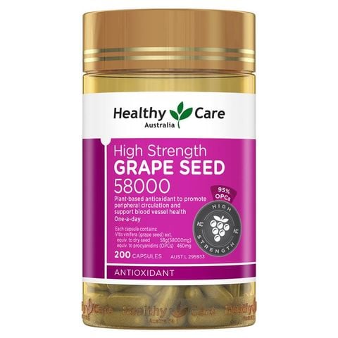 Hạt nho Healthy Care 58000 200 Viên