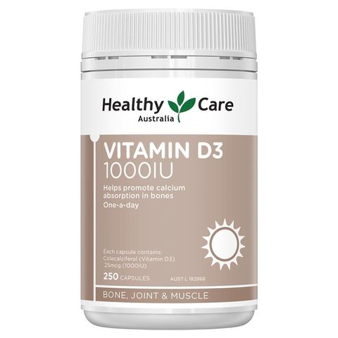 Healthy Care Vitamin D3 1000IU 250 viên nang mềm