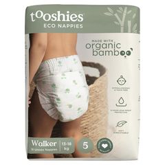Tã Tooshies Eco với tã tre hữu cơ cỡ 5 cho trẻ tập đi 13-18kg, gói 16 chiếc, chỉ bán trực tuyến