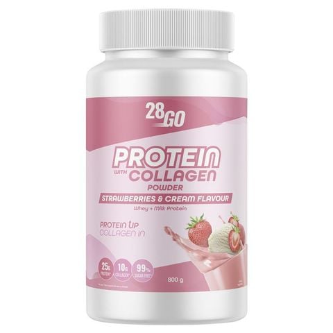 28GO Protein Với Collagen Dâu Tây & Kem 800g