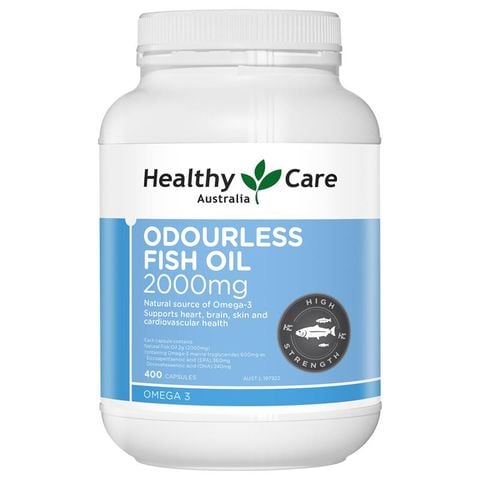 Dầu cá không mùi Healthy Care 2000mg 400 viên nang mềm