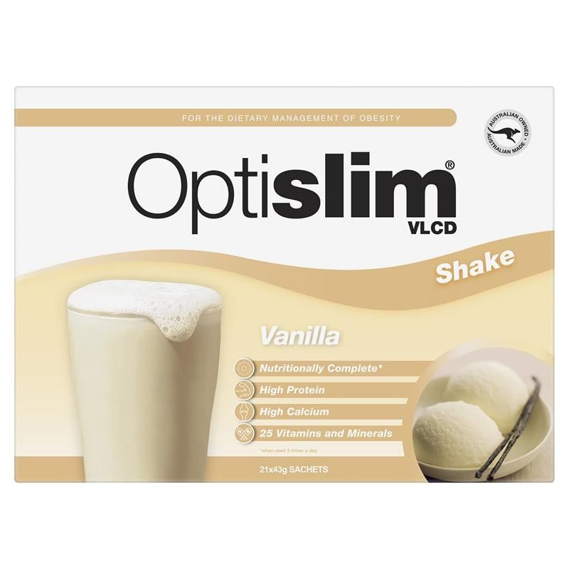 Optislim VLCD Meal Replacement Shake hương vani 21 gói x 43g