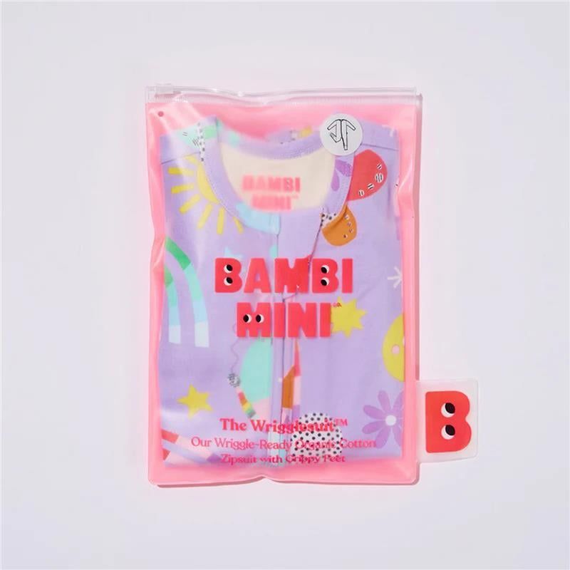Bambi Mini Co. Wrigglesuit 3-6 tháng màu tím nhạt