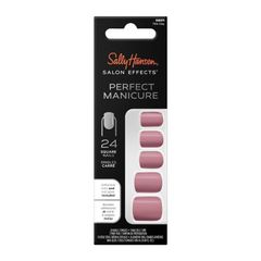 Sally Hansen Salon Effects Perfect Manicure 24 Square Press On Nails Pinky Clay