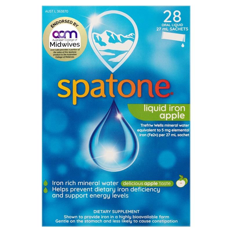 Viên uống bổ sung sắt Spatone Iron Supplement 28 gói hương táo