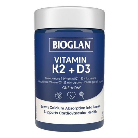 Bioglan Vitamin K2 + D3 60 Viên