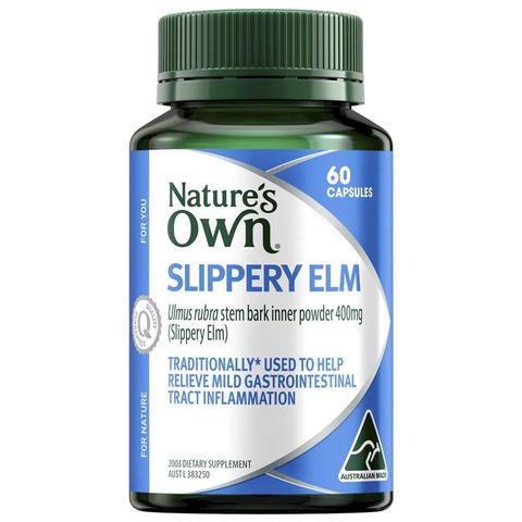 Nature's Own Slippery Elm 400mg cho sức khỏe tiêu hóa 60 Viên