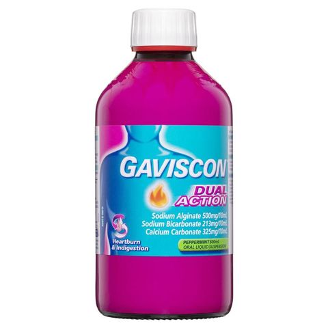 Gaviscon Nước Tác Động Kép Giảm ợ nóng và khó tiêu Bạc hà 600ml