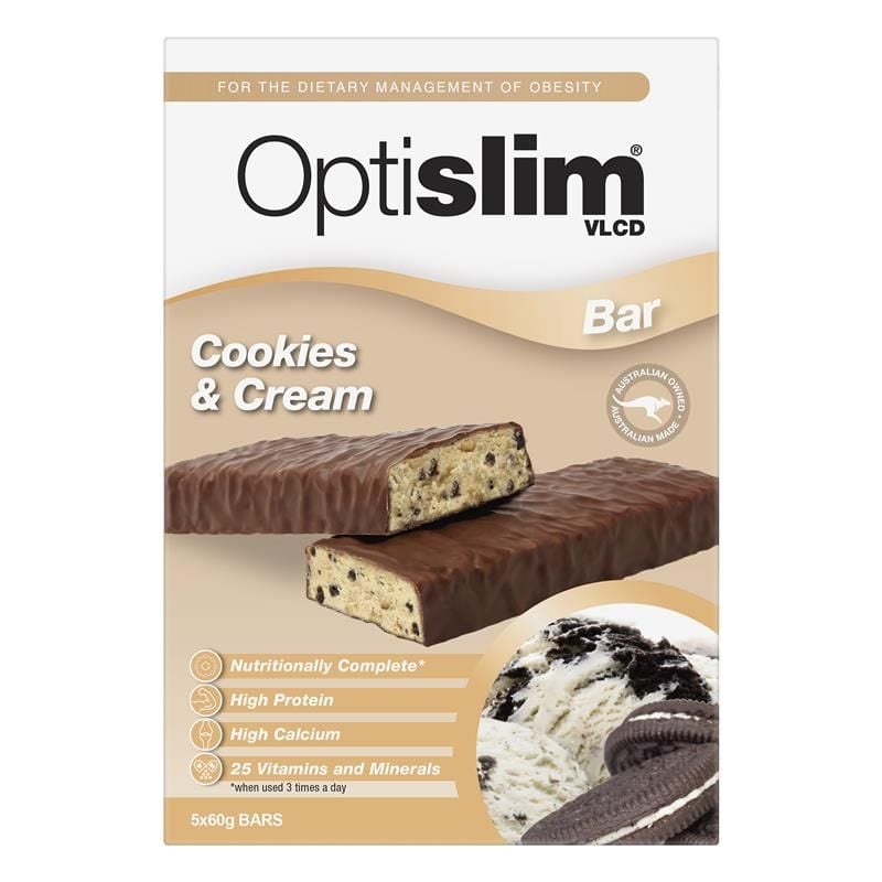 Thanh Optislim VLCD Bar Cookies and Cream 5 gói