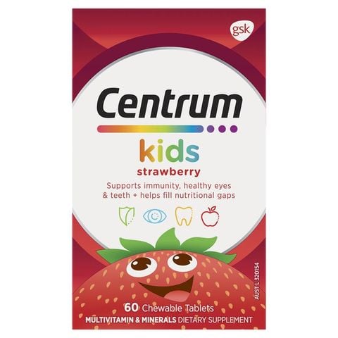 Centrum Kids Multi Vitamin 60 viên dâu tây