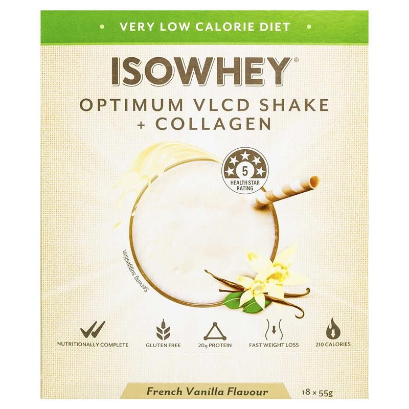 IsoWhey Optimum VLCD Shake + Collagen French Vanilla 18 x 55g