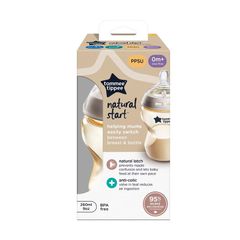 Bình sữa Tommee Tippee Natural Start 260ml PPSU núm vú chậm 1 gói