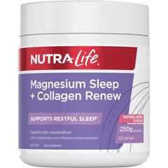 Bột Nutra-Life Magnesium Sleep + Collagen Renew hương quả mọng 250g