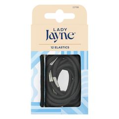 Dây thun dày Lady Jayne, Đen, Gói 12