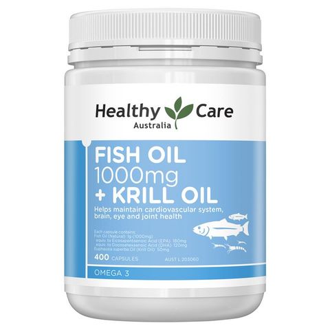 Dầu cá Healthy Care 1000mg và Krill 400 viên nang