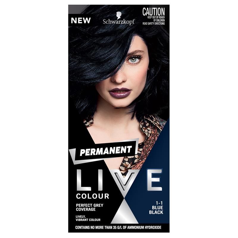 Schwarzkopf Live Colour Permanent 1.1 Xanh Đen