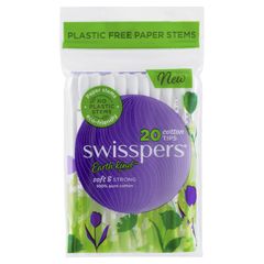 Bông tăm Swisspers Earth Kind kèm thân giấy gói 20 cái