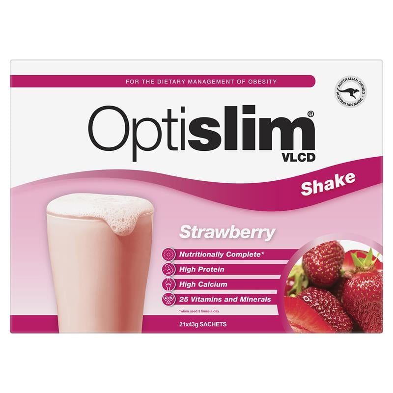 Optislim VLCD Meal Replacement Shake Strawberry 21x43g Gói