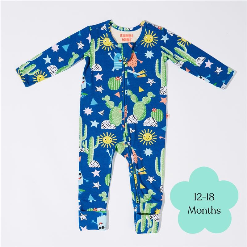 Bambi Mini Co. Wrigglesuit 12-18 tháng (có chân bám chắc) Beaucoup Blue