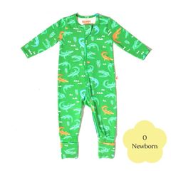 Bambi Mini Co. Wrigglesuit Boys Green Crocodile Rock 0 Sơ sinh