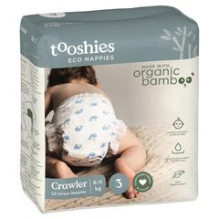 Tã Tooshies Eco làm từ tre hữu cơ cỡ 3 cho trẻ từ 6-11kg, gói 22 chiếc, chỉ bán trực tuyến