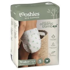 Tã Tooshies Eco với tã tre hữu cơ cỡ 5 cho trẻ tập đi 13-18kg, gói 16 chiếc, chỉ bán trực tuyến