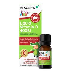 Vitamin D dạng lỏng Brauer Kids 400IU 10ml
