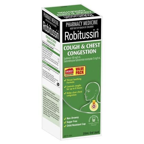 Robitussin Trị Ho & Nghẽn Ngực 250ml Kích Thước Độc Quyền