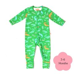 Bambi Mini Co. Wrigglesuit bé trai màu xanh lá cây Crocodile Rock 3-6