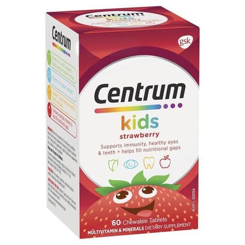 Centrum Kids Multi Vitamin 60 viên dâu tây