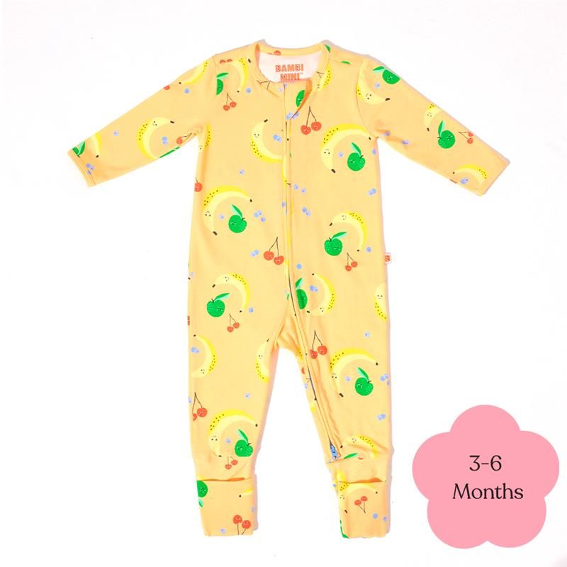 Bambi Mini Co. Wrigglesuit Unisex Salad Trái Cây Cam 3-6