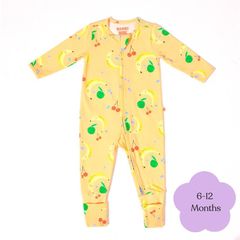 Bambi Mini Co. Wrigglesuit Unisex Salad Trái Cây Cam 6-12 Với Chân Có Độ Bám Dính