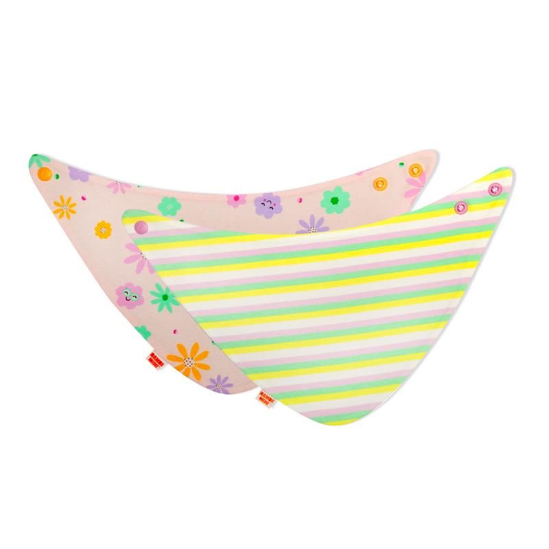 Yếm ngược họa tiết hoa neon và sọc kẹo Bambi Mini Co. Dribblebib GirIs 2 gói