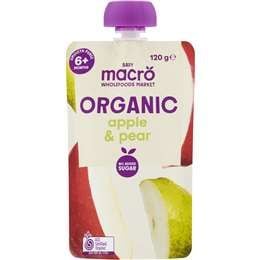 Macro Baby Organic 6 Tháng+ Táo & Lê 120g