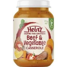 Hũ Thực Phẩm Thịt Bò Và Rau Củ Heinz Cho Bé 8 Tháng Tuổi 170g