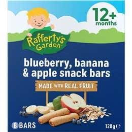 Rafferty's Garden Baby Food Thanh ăn nhẹ việt quất, chuối & táo cho trẻ trên 12 tháng 128g