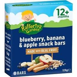 Rafferty's Garden Baby Food Thanh ăn nhẹ việt quất, chuối & táo cho trẻ trên 12 tháng 128g