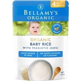 Gạo ăn dặm hữu cơ Bellamy's 4 tháng trở lên 125g