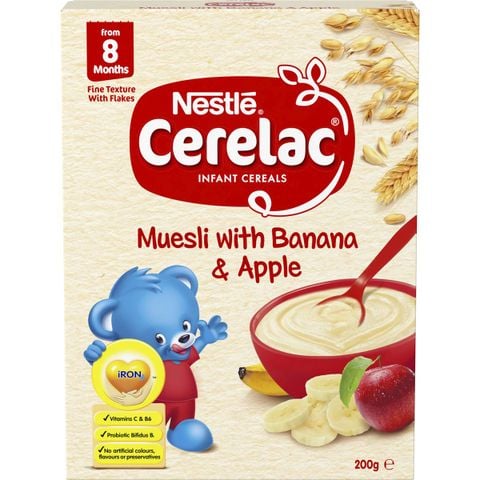 Ngũ cốc Nestlé Cerelac vị chuối & táo Baby +6 tháng 200g